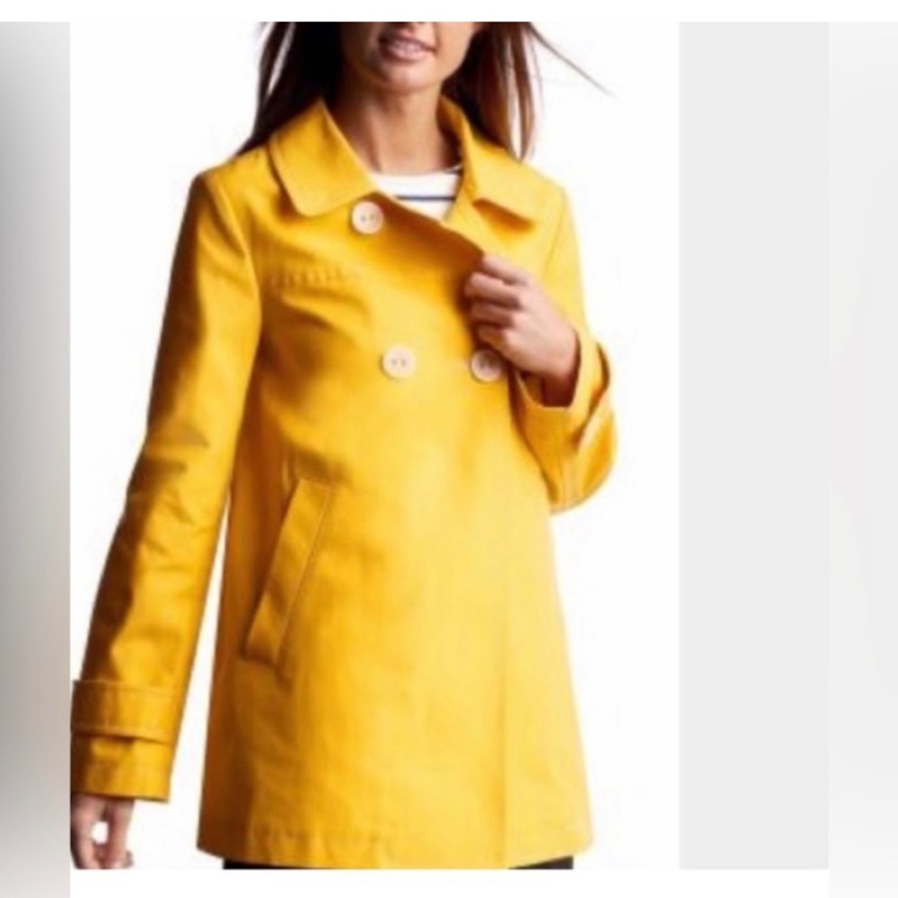 GAP Bright Yellow Swing Coat Size XS 100% Cotton